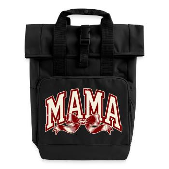 Rouge nœud de maman – Déclaration forte de maman - Sac à dos Roll Top à deux anses - noir - Devant