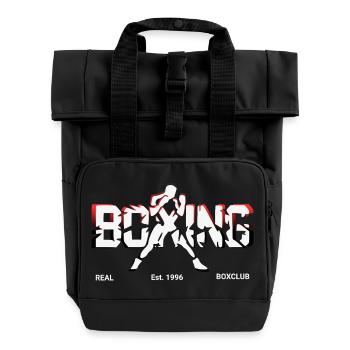 Boxing boxen Logo - Roll Top Backpack with Two Handles - black - Front