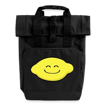 Zitrone - Rolltop Rucksack mit zwei Griffen - Schwarz - Vorne
