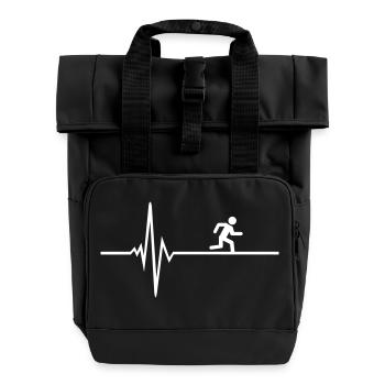 runner - Roll Top Backpack with Two Handles - black - Front