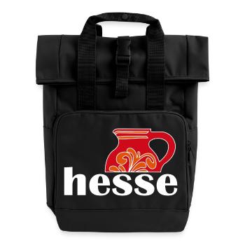 Ebbelwoi, Apfelwein, Hessisch - Rolltop Rucksack mit zwei Griffen - Schwarz - Vorne