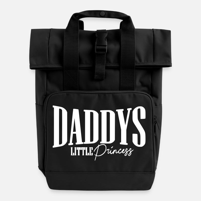 daddys papa geschenk baby party eltern geburtstag - Rolltop Rucksack mit zwei Griffen - Schwarz