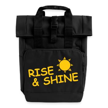 RISE & SHINE - Roll Top Backpack with Two Handles - black - Front