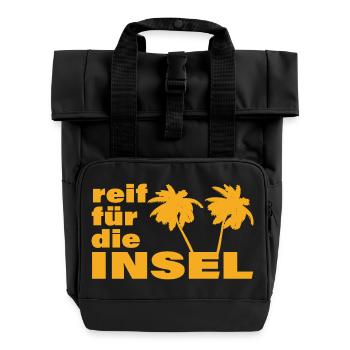 READY FOR THE ISLAND - Roll Top Backpack with Two Handles - black - Front