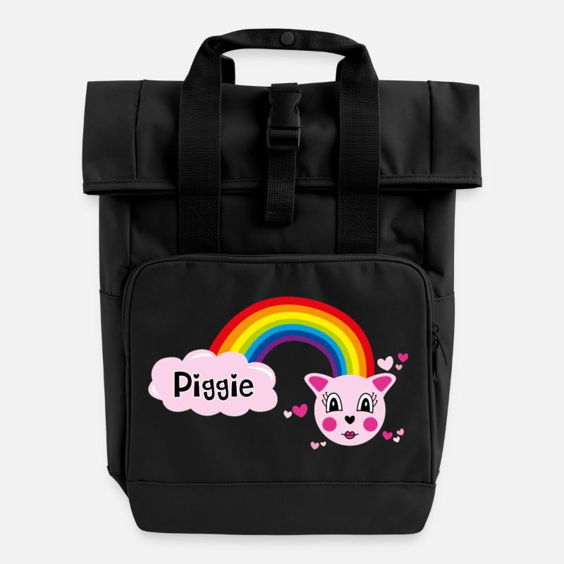 Piggie mimi von Helfspawn - Rolltop Rucksack mit zwei Griffen - Schwarz
