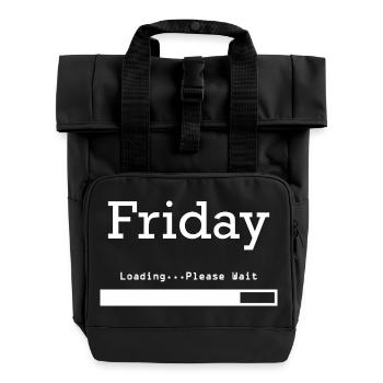 Vendredi Chargement : Enfin vendredi et week-end - Sac à dos Roll Top à deux anses - noir - Devant