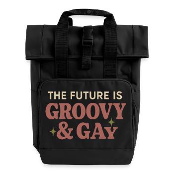 Groovy Pride Retro Égalité Queer Histoire - Sac à dos Roll Top à deux anses - noir - Devant