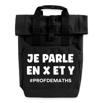 Je parle en x et y Prof de maths - Sac à dos Roll Top à deux anses - noir - Devant