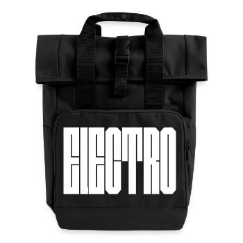 Monochrome vertikale Glyphen - Rolltop Rucksack mit zwei Griffen - Schwarz - Vorne