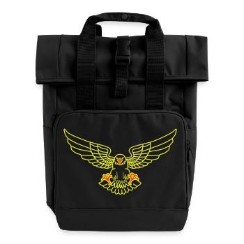 Vogel,Adler, fliegen, geier,taube, - Rolltop Rucksack mit zwei Griffen - Schwarz - Vorne