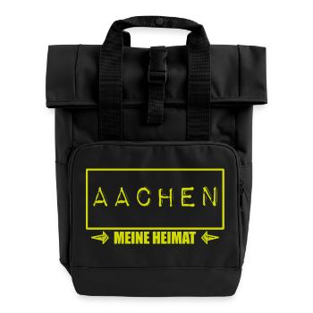 MEINE HEIMAT AACHEN - Rolltop Rucksack mit zwei Griffen - Schwarz - Vorne
