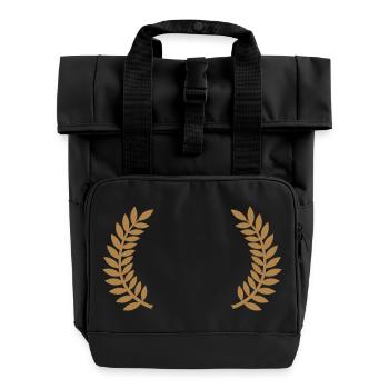 Laurel wreath honouring - Roll Top Backpack with Two Handles - black - Front