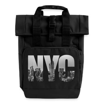 NYC - Rolltop Rucksack mit zwei Griffen - Schwarz - Vorne