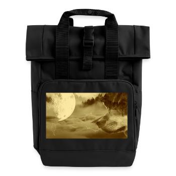 Wolf Fantasie - Rolltop Rucksack mit zwei Griffen - Schwarz - Vorne