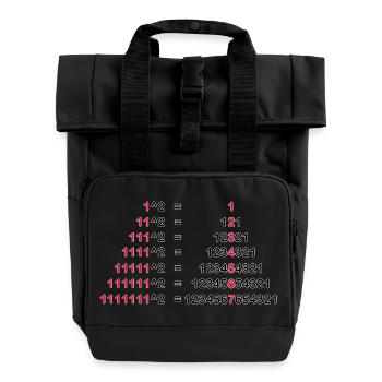 ZAHLEN POTENZWERT PALINDROM 1x1 HOCH ZWEI GESCHENK - Rolltop Rucksack mit zwei Griffen - Schwarz - Vorne