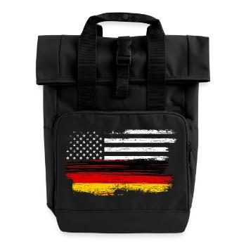 Drapeau Grunge Coup de pinceau - Sac à dos Roll Top à deux anses - noir - Devant