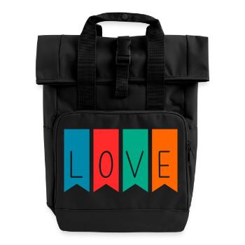 LIEBE. VALENTINSTAG. JUNGGESELLINNENABSCHIED. ICH LIEBE DICH. ICH LIEBE DICH. - Rolltop Rucksack mit zwei Griffen - Schwarz - Vorne