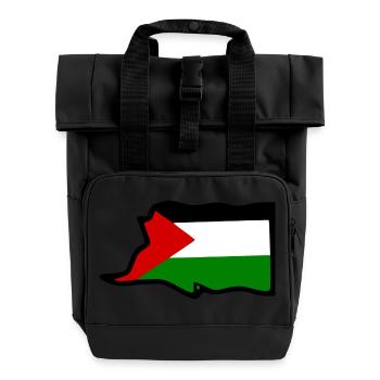 Palestine - Roll Top Backpack with Two Handles - black - Front