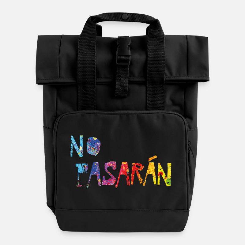 Pas de Pasaran - Sac à dos Roll Top à deux anses - noir