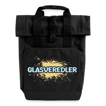 Gift for glass finisher - Roll Top Backpack with Two Handles - black - Front