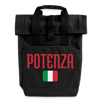 Potenza Italian Flag - Roll Top Backpack with Two Handles - black - Front