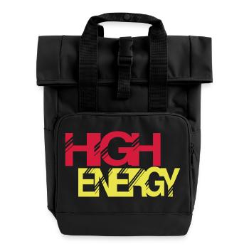 hohe Energie - Rolltop Rucksack mit zwei Griffen - Schwarz - Vorne