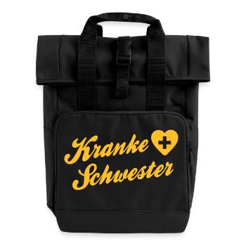 sick sister - nurse - Carnival - Roll Top Backpack with Two Handles - black - Front
