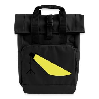 Headlights on stand with light cone two-tone - Roll Top Backpack with Two Handles - black - Front