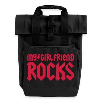 My girlfriend rocks - Sac à dos Roll Top à deux anses - noir - Devant