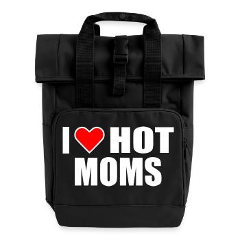 I love hot moms - Rolltop Rucksack mit zwei Griffen - Schwarz - Vorne