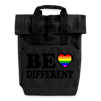 Be different - Roll Top Backpack with Two Handles - black - Front