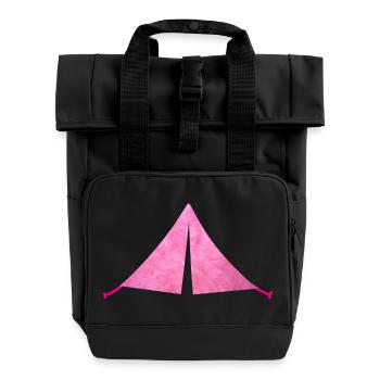 Zelt Fell Camping flausching Camper Outdoor rosa - Rolltop Rucksack mit zwei Griffen - Schwarz - Vorne