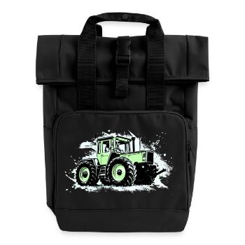 Grüner Traktor - MB-trac 1300 - Rolltop Rucksack mit zwei Griffen - Schwarz - Vorne