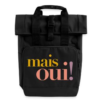 oh ja! –französisches Lebensgefühl - Rolltop Rucksack mit zwei Griffen - Schwarz - Vorne