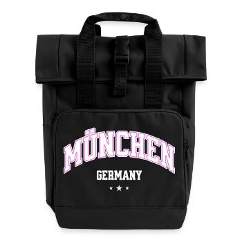 Munich Neon Bow Flair - Roll Top Backpack with Two Handles - black - Front
