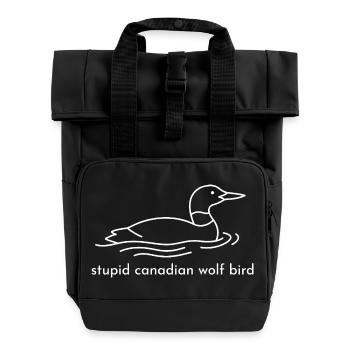 Art monochrome en traits de canard sur l’eau - Sac à dos Roll Top à deux anses - noir - Devant