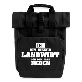 Arbeit Landwirt - Rolltop Rucksack mit zwei Griffen - Schwarz - Vorne