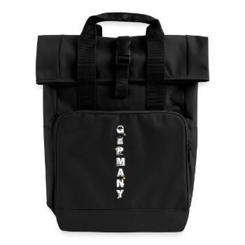 GERMANY Schriftzug vertikal - Rolltop Rucksack mit zwei Griffen - Schwarz - Vorne