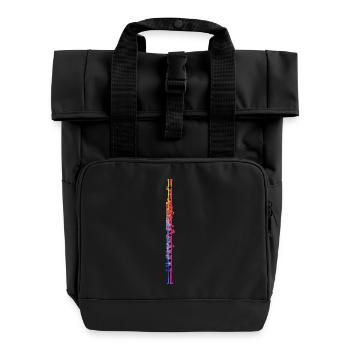 Querflöte - Rolltop Rucksack mit zwei Griffen - Schwarz - Vorne