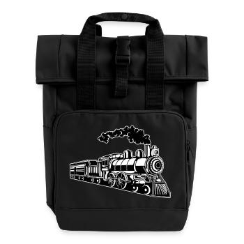 Locomotive / Locomotive 02_schwarz blanc - Sac à dos Roll Top à deux anses - noir - Devant