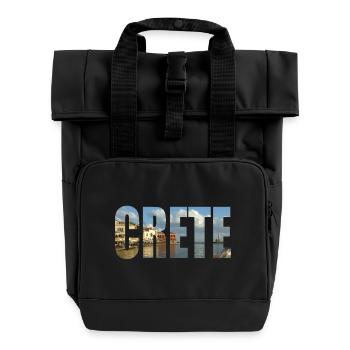 Kreta - Rolltop Rucksack mit zwei Griffen - Schwarz - Vorne