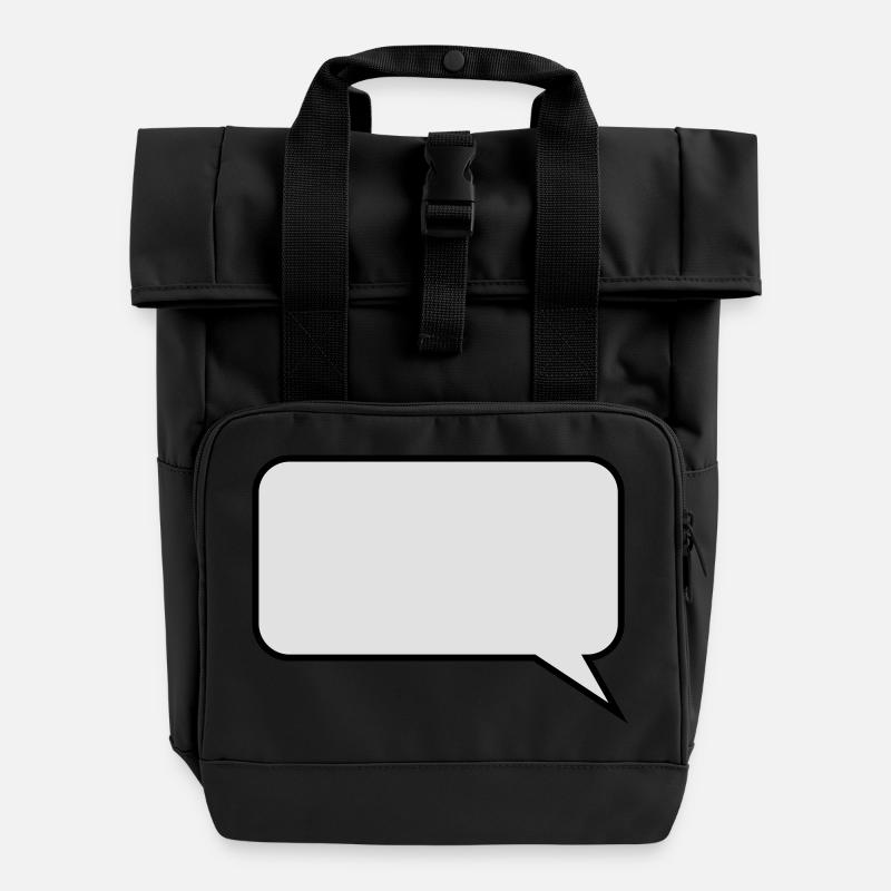 Sprechblase // Comic // Spruch machen // Aussage - Rolltop Rucksack mit zwei Griffen - Schwarz