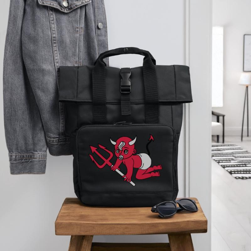 evil devil demon hell devil satan crawling pacifie Roll Top Backpack with Two Handles