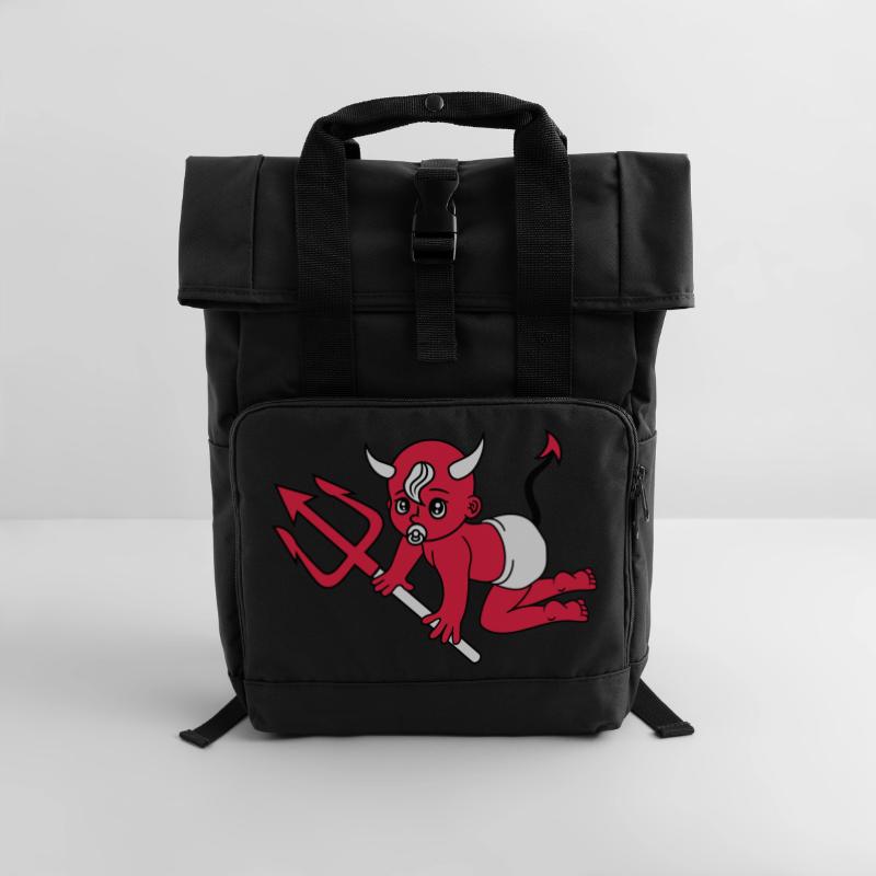 evil devil demon hell devil satan crawling pacifie Roll Top Backpack with Two Handles