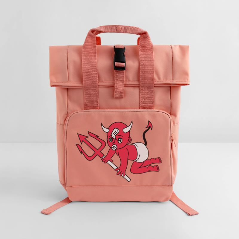 evil devil demon hell devil satan crawling pacifie Roll Top Backpack with Two Handles