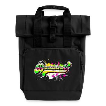 Bockwurst Graffiti - Rolltop Rucksack mit zwei Griffen - Schwarz - Vorne
