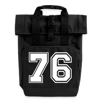 76 - Roll Top Backpack with Two Handles - black - Front