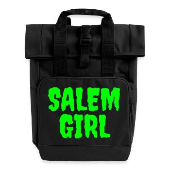 Lebendiges Salem Mädchen Grafik T-Shirt - Rolltop Rucksack mit zwei Griffen - Schwarz - Vorne