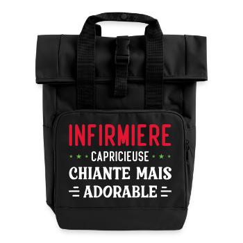 Infirmière adorable - Sac à dos Roll Top à deux anses - noir - Devant
