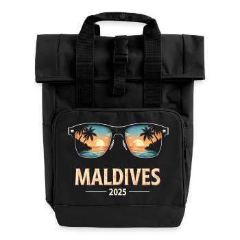 Süße Malediven 2025 Vacay Mermaid Vacation Mom - Rolltop Rucksack mit zwei Griffen - Schwarz - Vorne